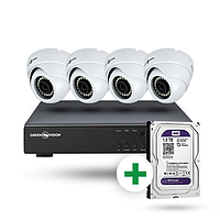 Уличный комплект видеонаблюдения GreenVision GV-K-L41/04 1080Р + Диск 1TB WD Purple