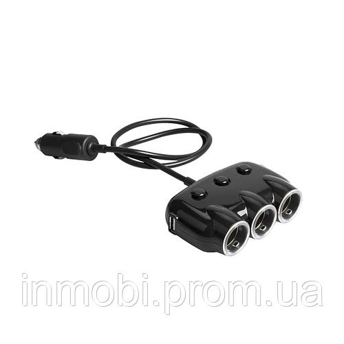 Купить Адаптер автомобільний KONI STRONG KS45 |3Socket 10A/120W, 2USB/3 ...