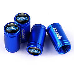 Захисні ковпачки на ніпель для авто Форд Sports Blue Ford — 4 шт.
