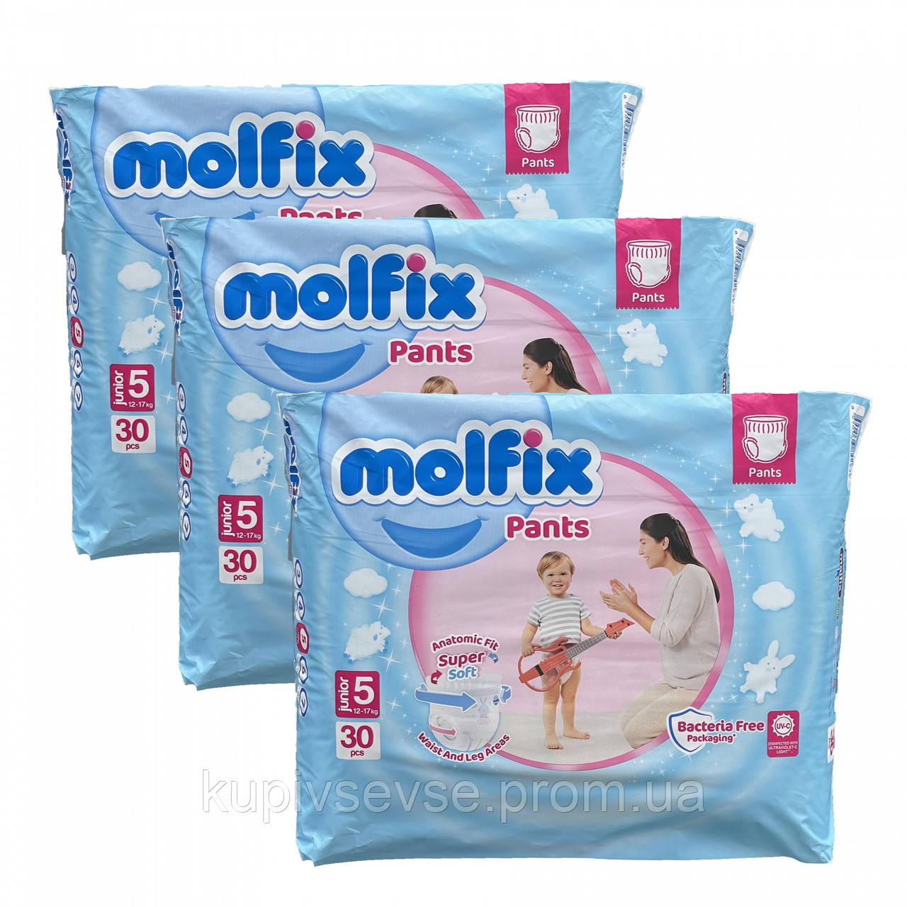 Купить Подгузники-трусики Molfix 5 JUNIOR 12-17 кг 90 шт KP, код ...