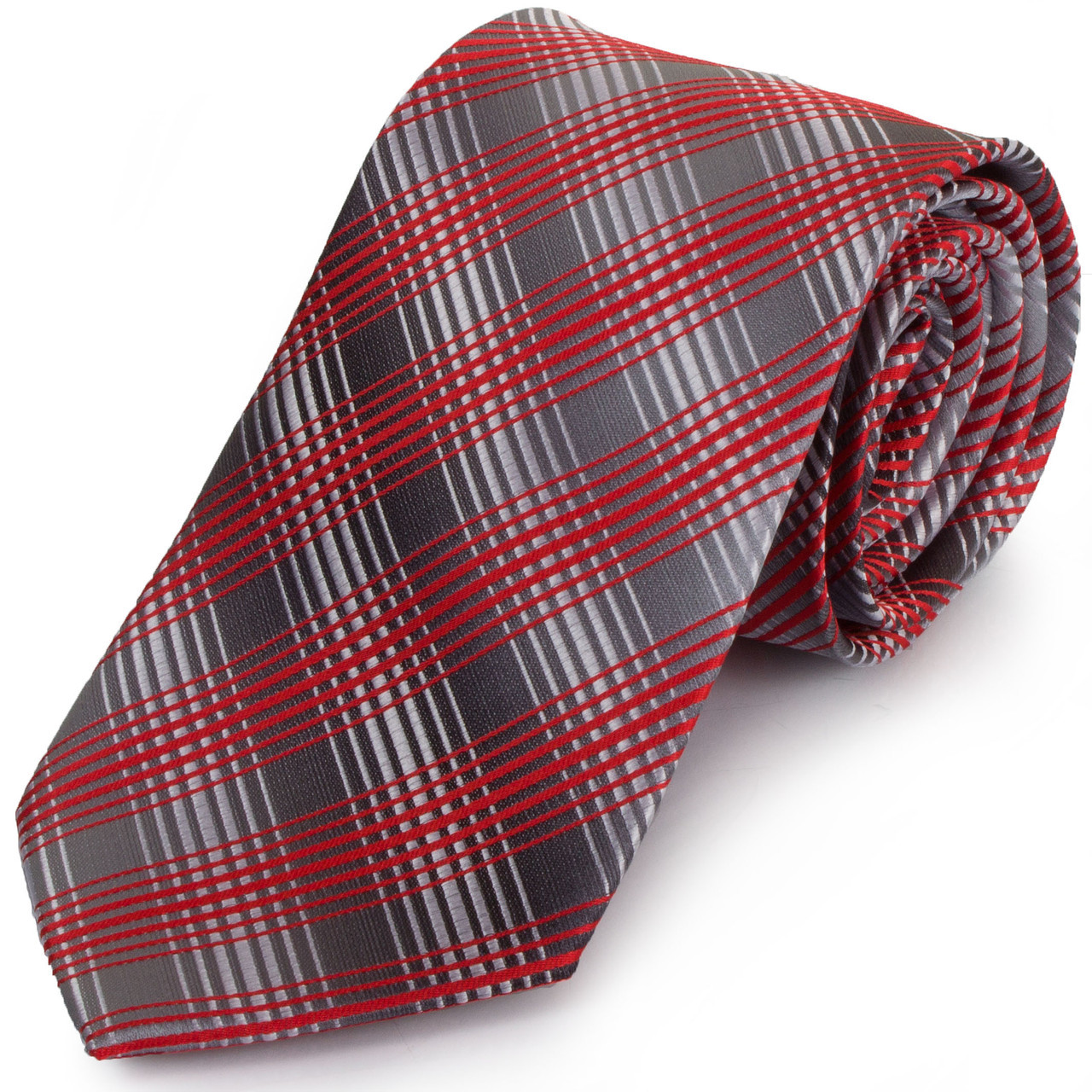 Краватка поліестерова стандартна сіро-червона Schönau -91 KB, код: 7764081