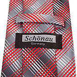 Краватка поліестерова стандартна сіро-червона Schönau -91 KB, код: 7764081, фото 3