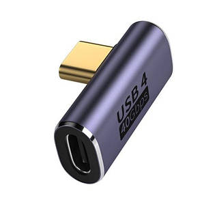 Перехідник OTG адаптер 90° USB Type-C M/F (USB 4.0, 40Gbps, 100 W, 8K) Metal Style-4, фото 3