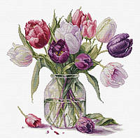 B7029 Букет тюльпанів Набор для вышивания нитками Luca-S Цветы Композиция с цветами