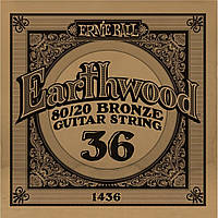 Струна Ernie Ball 1436 Earthwood 80 20 Bronze Acoustic Guitar Strings .036 TV, код: 6839125