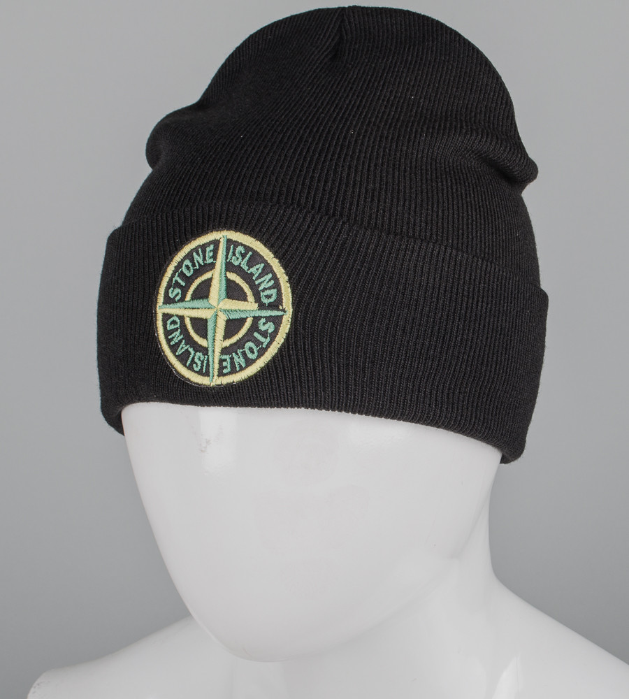 Шапка молодіжна з вишивкою (m33), Чорний, фото 1