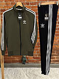 Спортивний костюм чоловічий весна осінь Adidas Адідас трикотаж чорний. Живе фото. Чоловічий костюм модний, фото 8