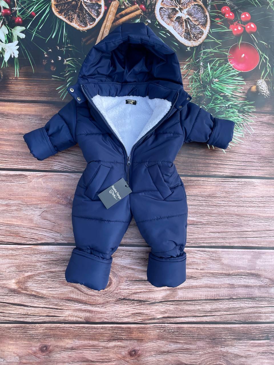 Зимовий дитячий теплий комбінезон від 1 року 80-86 86-92 92-98 98-104 розмір з капюшоном