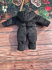 Зимовий дитячий теплий комбінезон від 1 року 80-86 86-92 92-98 98-104 розмір з капюшоном, фото 5