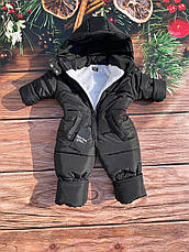 Зимовий дитячий теплий комбінезон від 1 року 80-86 86-92 92-98 98-104 розмір з капюшоном, фото 4