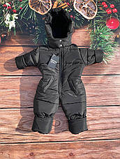 Зимовий дитячий теплий комбінезон від 1 року 80-86 86-92 92-98 98-104 розмір з капюшоном, фото 4