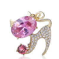 Брошь BROCHE Кошка Джульетта розовая BRSF110868 ST, код: 7280254