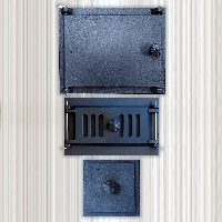 Комплект дверей для камина Аскет чугунный 3 предмета KHLP