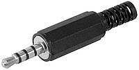 Штекер Goobay FreeEnd-Jack 3.5mm 4pin M конектор Stereo Cable Protect чорний (75.01.1578) SB, код: 7453407
