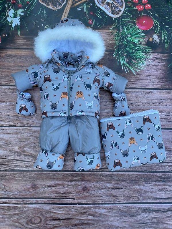 Зимовий дитячий теплий комбінезон-трансформер 3в1 для новонародженого: 0-2 роки