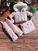 Зимовий дитячий теплий комбінезон-трансформер 3в1 для новонародженого: 0-2 роки