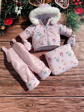 Зимовий дитячий теплий комбінезон-трансформер 3в1 для новонародженого: 0-2 роки, фото 1