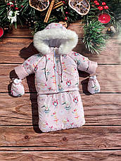 Зимовий дитячий теплий комбінезон-трансформер 3в1 для новонародженого: 0-2 роки, фото 3