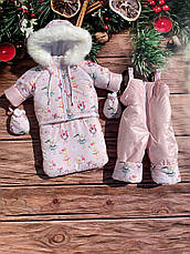 Зимовий дитячий теплий комбінезон-трансформер 3в1 для новонародженого: 0-2 роки, фото 4
