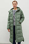 Довгий жіночий пуховик Finn Flare FAB11046-501 зелений XL, фото 2