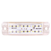 Повторитель габарита (палец двойной) 18 LED 12/24V белый 20*100*10мм (TH-182-white)