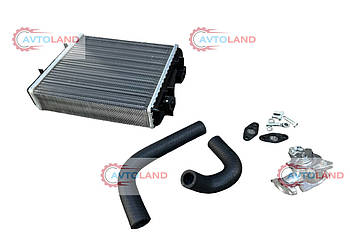 Радіатор опалювача в зборі ВАЗ 2104-06, 2121, алюм., 250х195х55мм, кор. пак. "широкий"