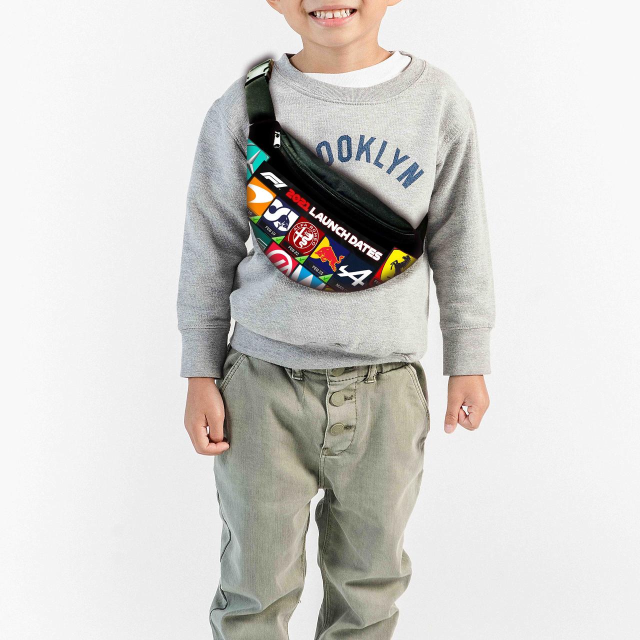 Сумка-бананка  "F1 2021" з принтом, 32х15см, дитяча, молодіжна (0192), фото 1