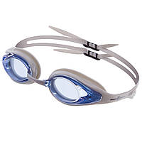 Очки для плавания MadWave ALLIGATOR M042713 поликарбонат силикон gray/blue