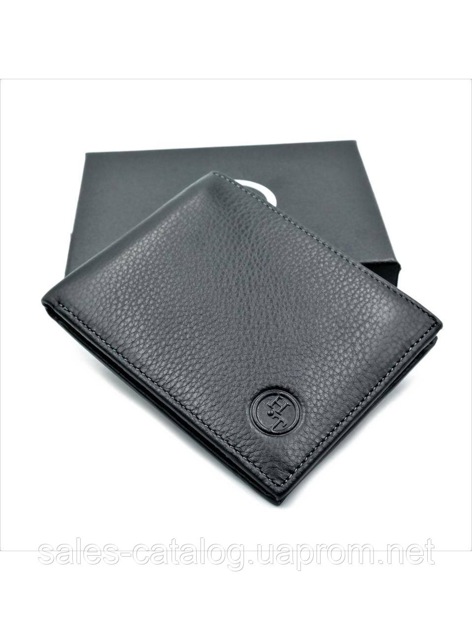 Чоловічий шкіряний гаманець Weatro 12 х 9 х 2 см Чорний wtro-208S SC, код: 7572707