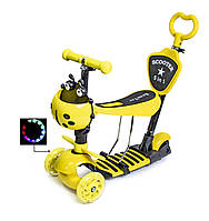 Самокат детский Scooter Божья коровка 5 in 1 Yellow (1452070781) US, код: 1198012