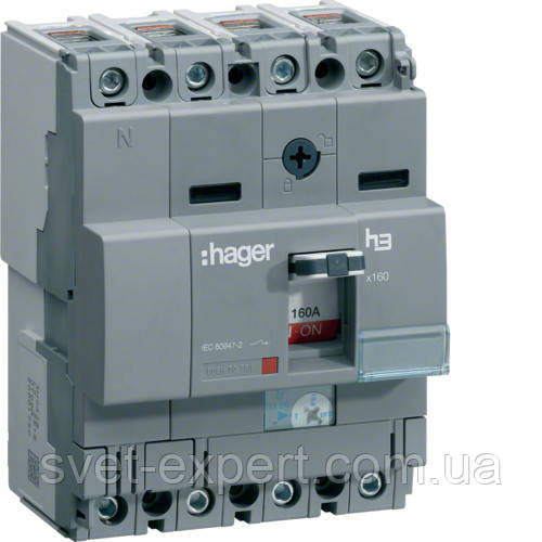 Автоматичний вимикач Hager HNA026H, x160, In=25А, 4 полюси, 40kA, Трег./Мфікс.