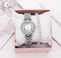 Женские часы наручные , Стильное украшение и аксессуар на руку для женщины кварцевые в комплекте идет браслет