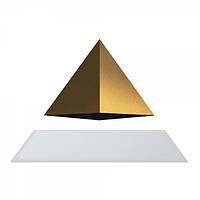 Левитирующая пирамида FLYTE, белая основа, золотистая пирамида