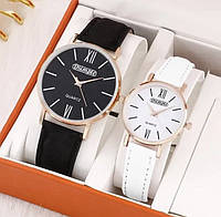 Подарочный набор для мужчин и женщин: 2 парные часы, - диам. 4см, длин 24см, шир. рем. 1,8 см