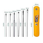 Набір металевих паличок та скребків для чищення вух у чохлі, фото 4