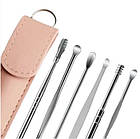 Набір металевих паличок та скребків для чищення вух у чохлі, фото 2