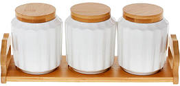 Ємності для спецій Bona Purity 3 шт 600 мл Білий (DP186134), 7887567 — 713