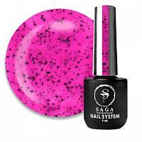 Гель-лак Saga Professional Black Snow 05 бузкова фуксія з чорними крапками, 9 мл