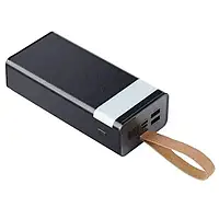 Мощный переносной аккумулятор для телефона 40000мАч на 2 USB порта,Power Bank с ремешком на руку и фонариком