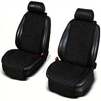 Автомобильные накидки на передние сиденья с алькантарой Prestige черного цвета UK, код: 8149954