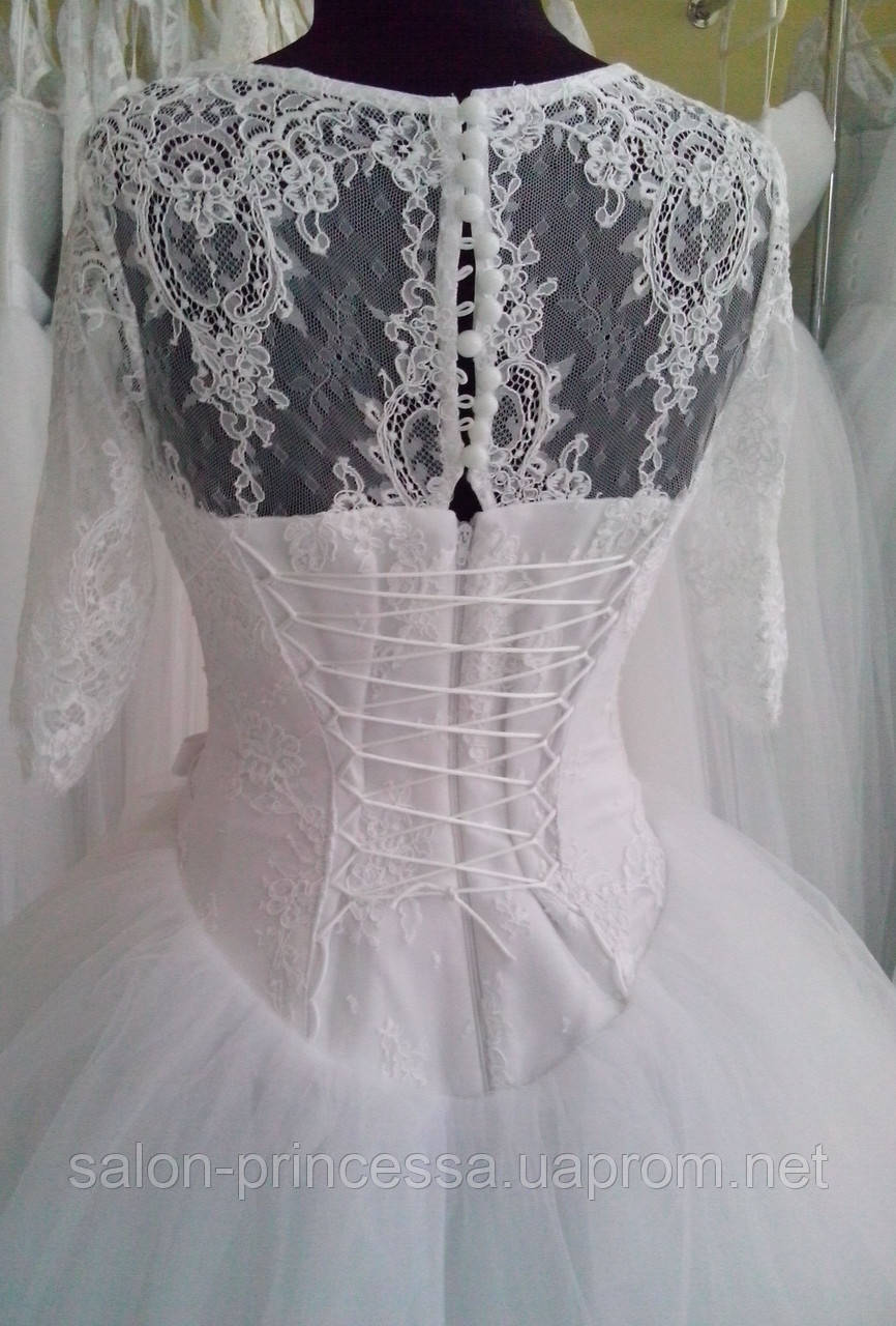 Свадебное платье с рукавчиком 1/2 "16-14" - фото 6 - id-p343030973