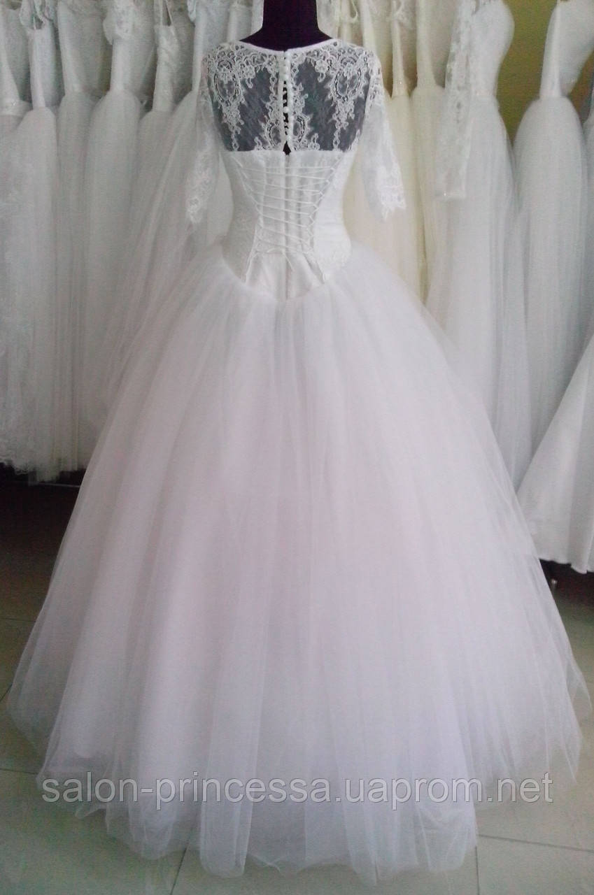 Свадебное платье с рукавчиком 1/2 "16-14" - фото 7 - id-p343030973
