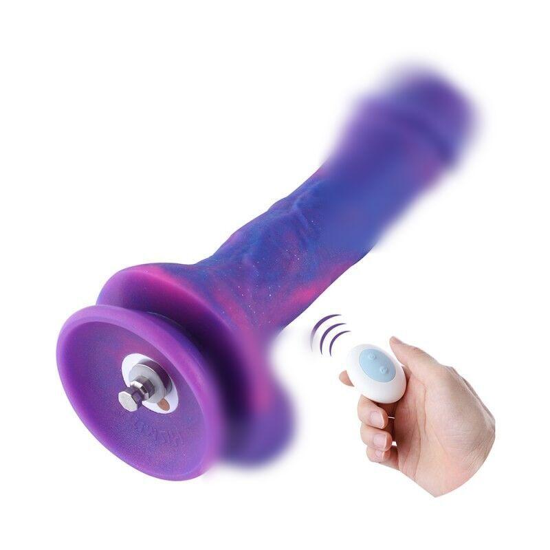 Фалоімітатор 8.2″ із вібрацією для секс-машин Hismith Purple Silicone Dildo with Vibe, KlicLok, 21х3,5 см.