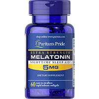 Мелатонин для сна Puritan's Pride Extra Strength Melatonin 5 mg 60 Softgels TV, код: 7520686