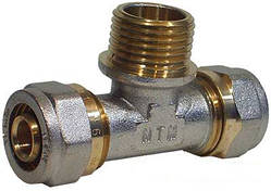 Трійник металопластик із зовнішньою різзю 20х1/2"20