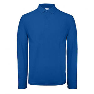 Теніска-поло чоловіча B&C ID.001LSL з довгим рукавом синя