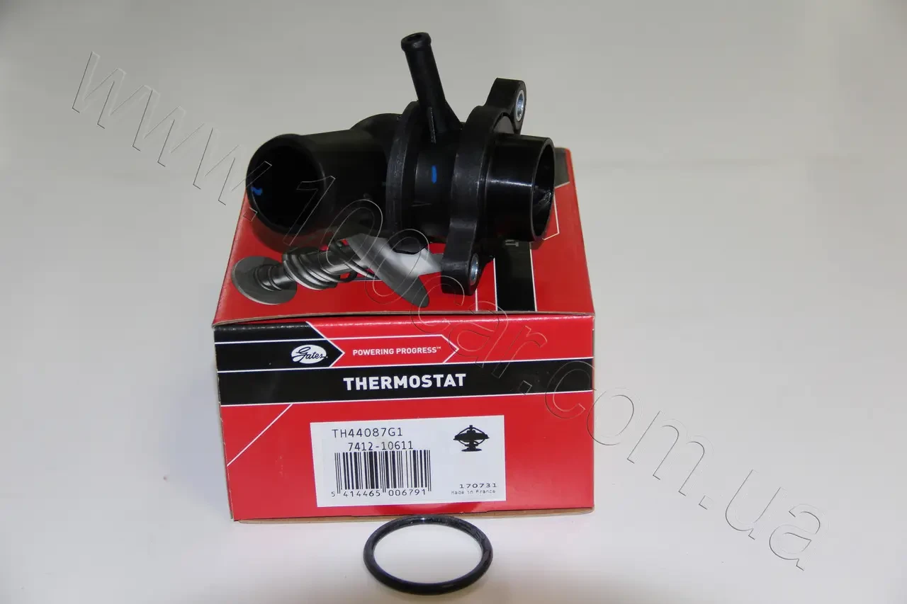 Термостат Gates TH44087G1 в корпусі, температура-87 °C для CHEVROLET, DAEWOO, LACETTI 1,4-1,6 16V, LANOS 1,6 16V, NUBIRA 1,4 16V,, фото 1