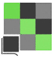 Мат-пазл Hop-Sport EVA 1cm HS-A010PM - 9 частей Черный Серый зеленый AT, код: 6597065