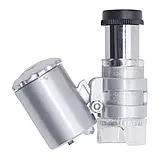 Кишеньковий мікроскоп NO.9882 (60x) з LED і ультрафіолетовою підсвіткою, фото 2