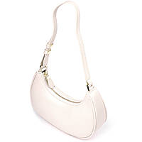 Женская сумка-хобо из натуральной гладкой кожи 21287 Vintage Молочная IB, код: 8061441